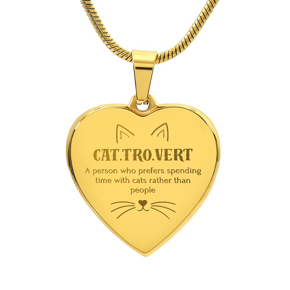 Cat.Tro.Vert Heart Necklace – Funny Cat Lover Jewellery for Cat Mums