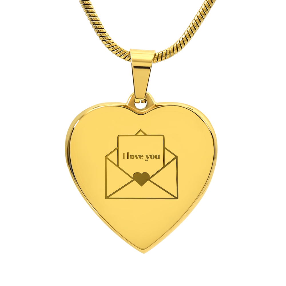 I Love You Envelope Heart Necklace