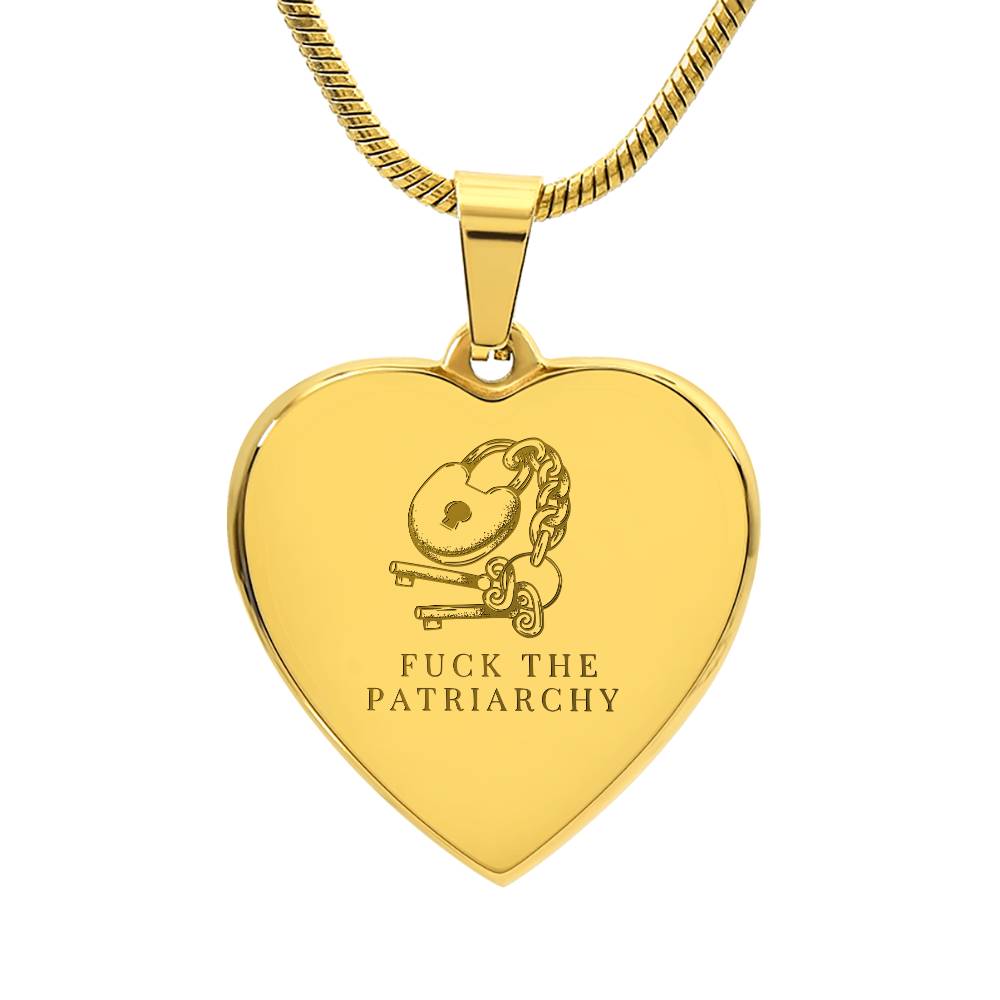 Heart Pendant Necklace – “F*ck the Patriarchy”