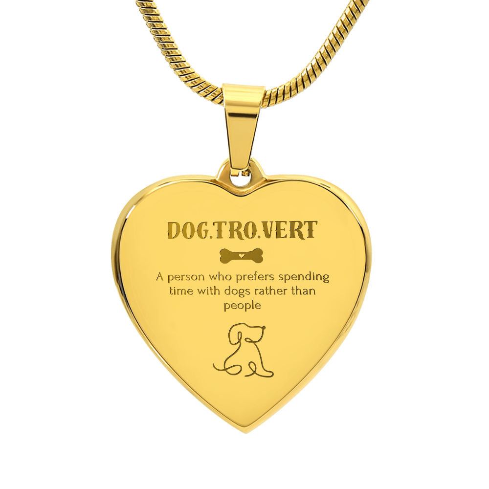 Dog.Tro.Vert Heart Necklace – Funny Dog Lover Jewellery for Pet Parents