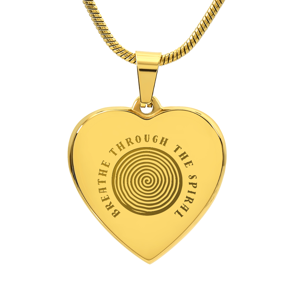 Breathe Through the Spiral Heart Necklace – Anxiety Relief Jewellery | Mindfulness &amp; Mental Health Support Gift