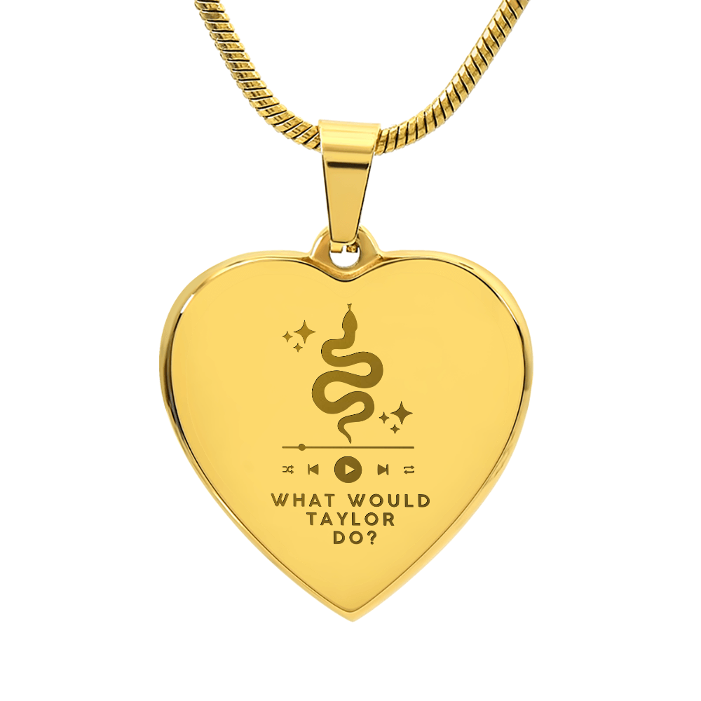 Taylor Swift Inspired Necklace – “What Would Taylor Do?” Heart Pendant for Swifties
