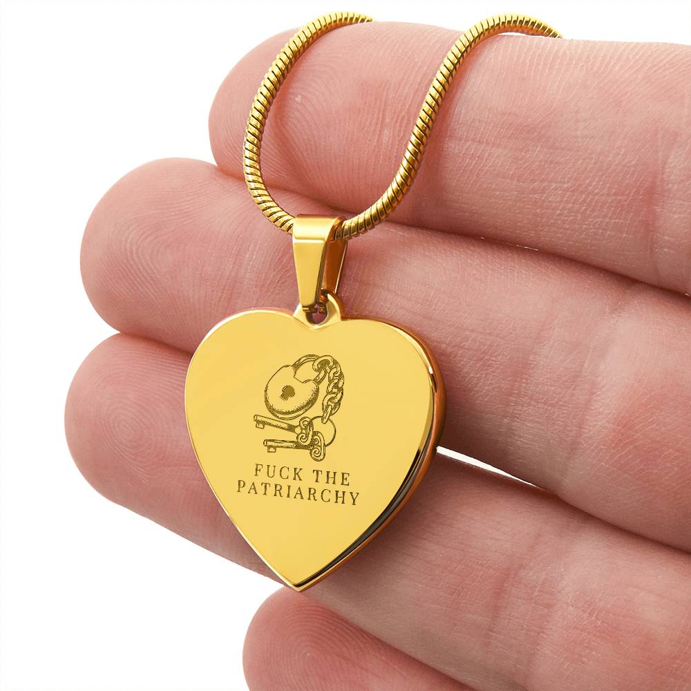 Heart Pendant Necklace – “F*ck the Patriarchy”