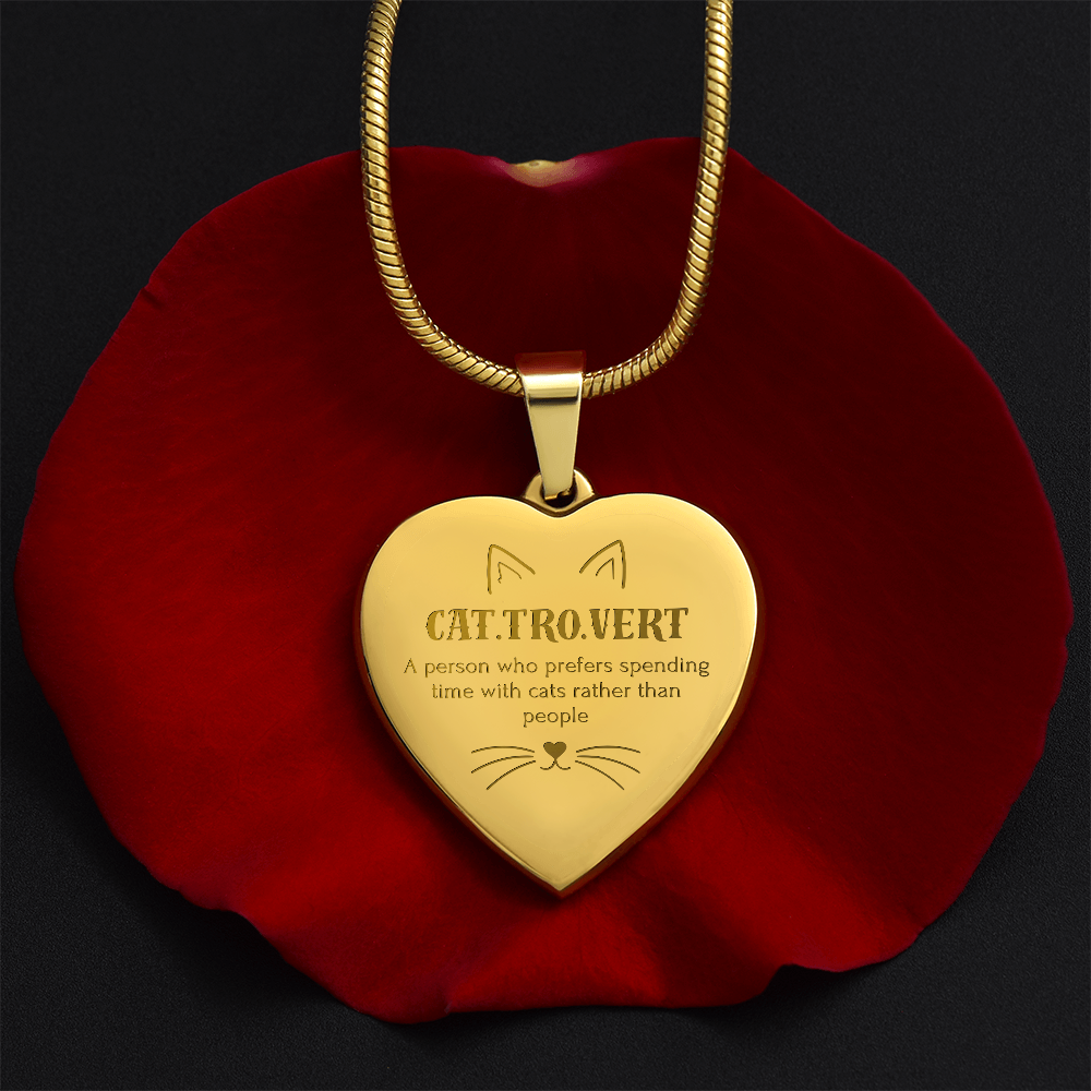 Cat.Tro.Vert Heart Necklace – Funny Cat Lover Jewellery for Cat Mums