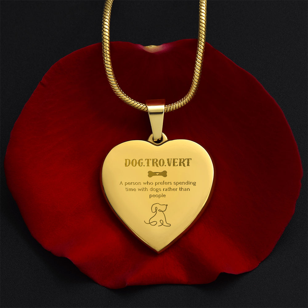 Dog.Tro.Vert Heart Necklace – Funny Dog Lover Jewellery for Pet Parents
