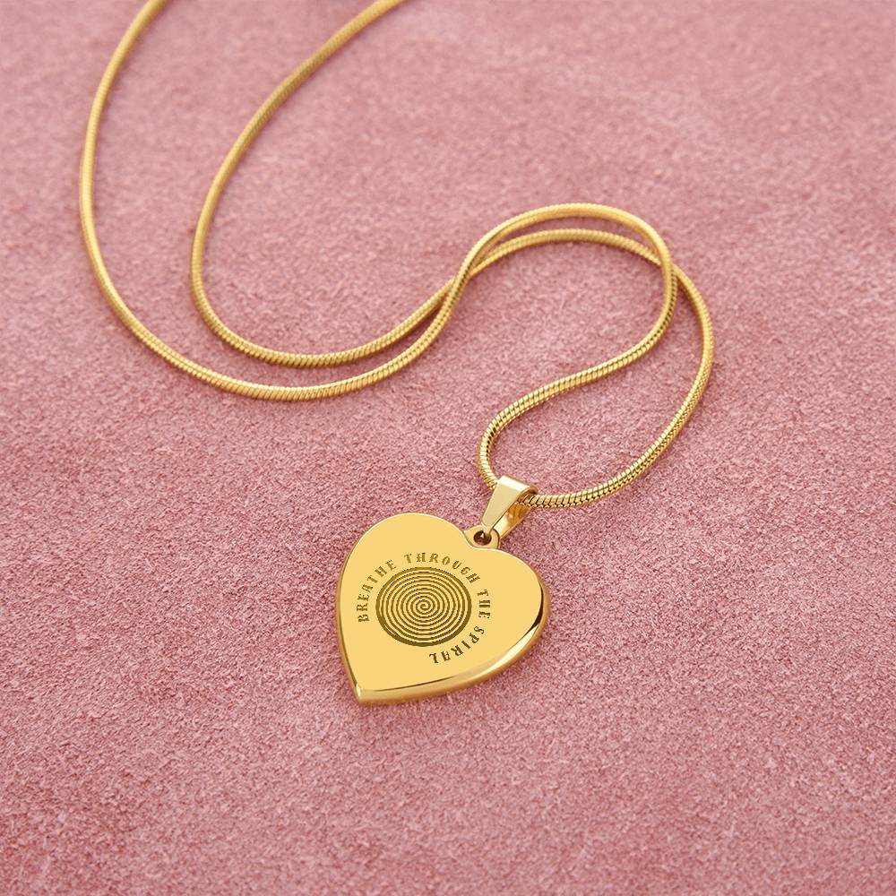Breathe Through the Spiral Heart Necklace – Anxiety Relief Jewellery | Mindfulness &amp; Mental Health Support Gift