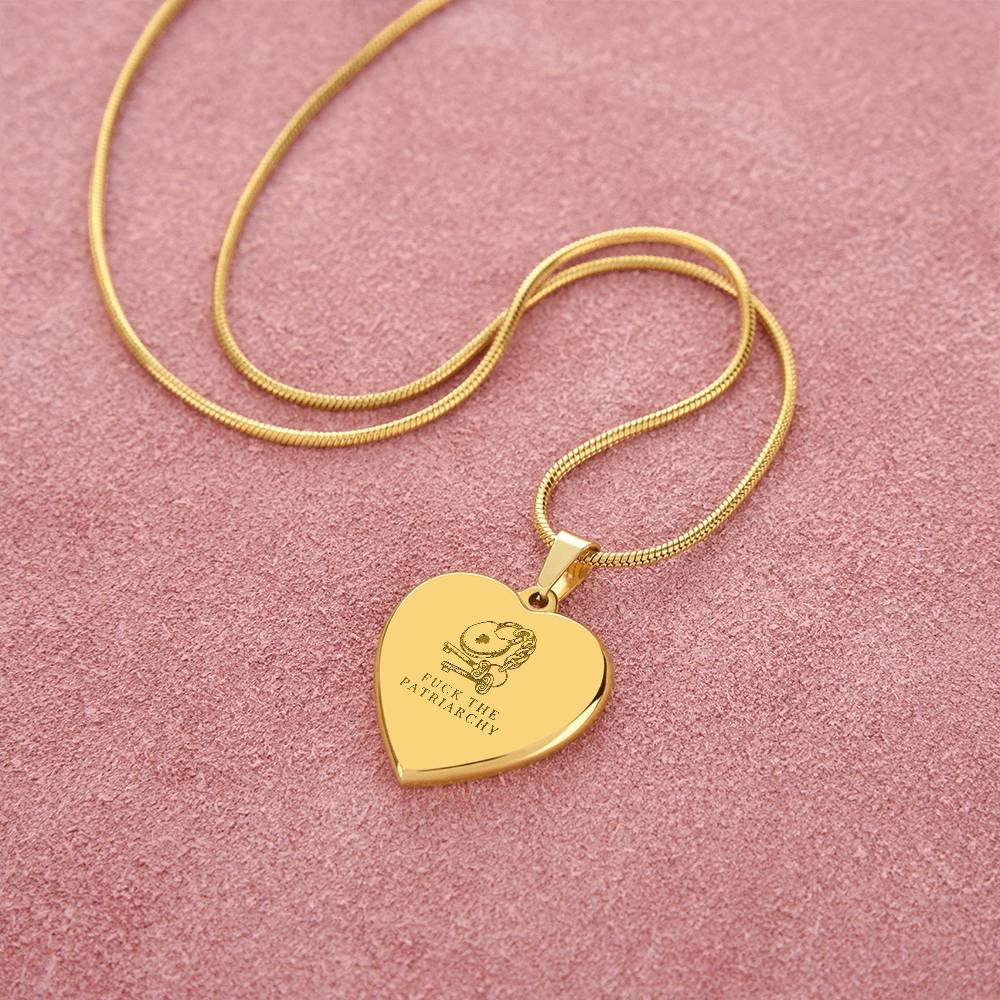 Heart Pendant Necklace – “F*ck the Patriarchy”