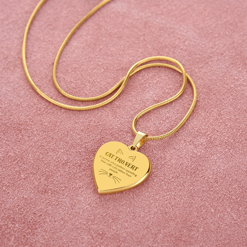Cat.Tro.Vert Heart Necklace – Funny Cat Lover Jewellery for Cat Mums