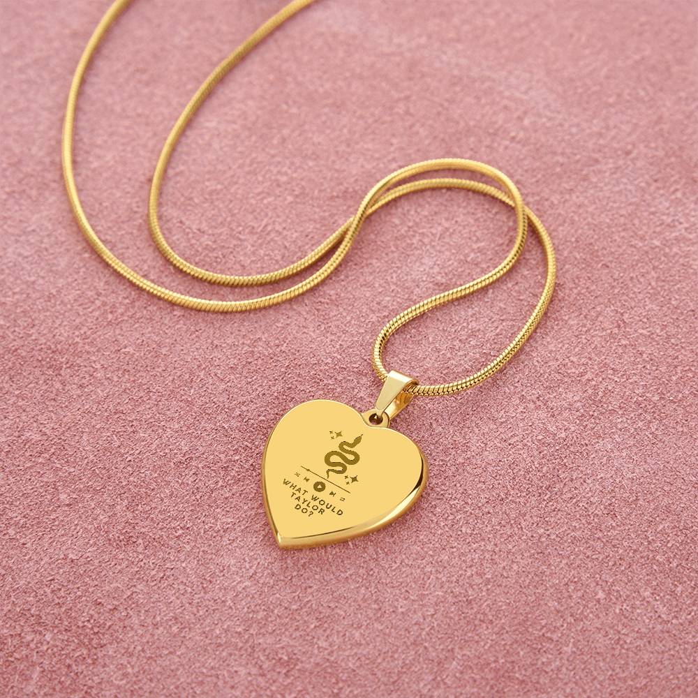 Taylor Swift Inspired Necklace – “What Would Taylor Do?” Heart Pendant for Swifties