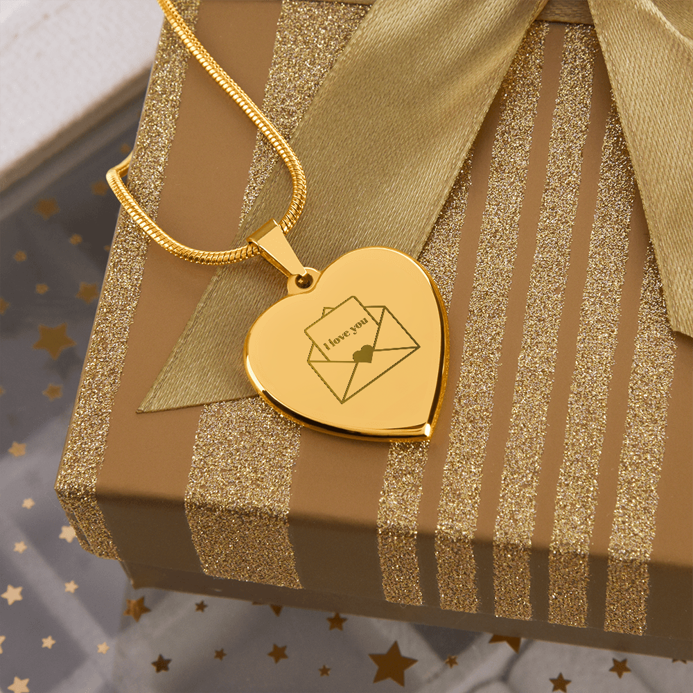 I Love You Envelope Heart Necklace
