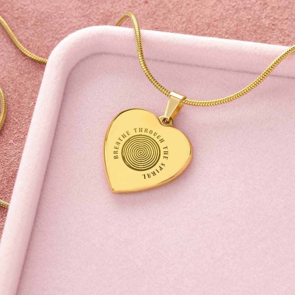 Breathe Through the Spiral Heart Necklace – Anxiety Relief Jewellery | Mindfulness &amp; Mental Health Support Gift