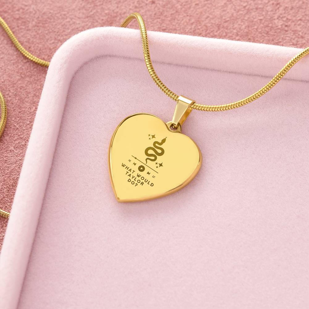 Taylor Swift Inspired Necklace – “What Would Taylor Do?” Heart Pendant for Swifties