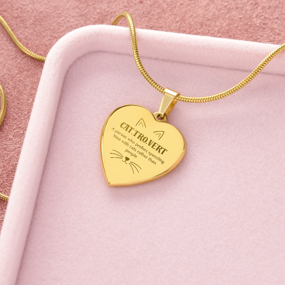 Cat.Tro.Vert Heart Necklace – Funny Cat Lover Jewellery for Cat Mums