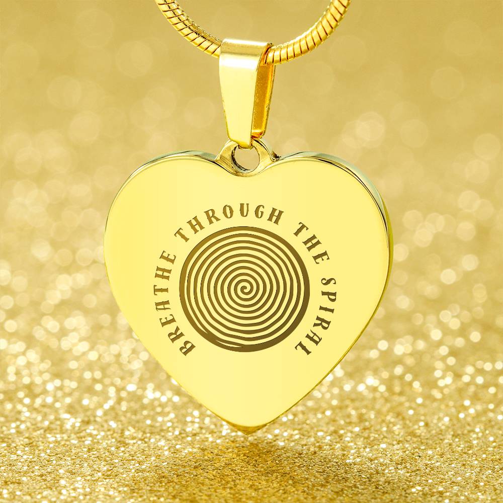 Breathe Through the Spiral Heart Necklace – Anxiety Relief Jewellery | Mindfulness &amp; Mental Health Support Gift