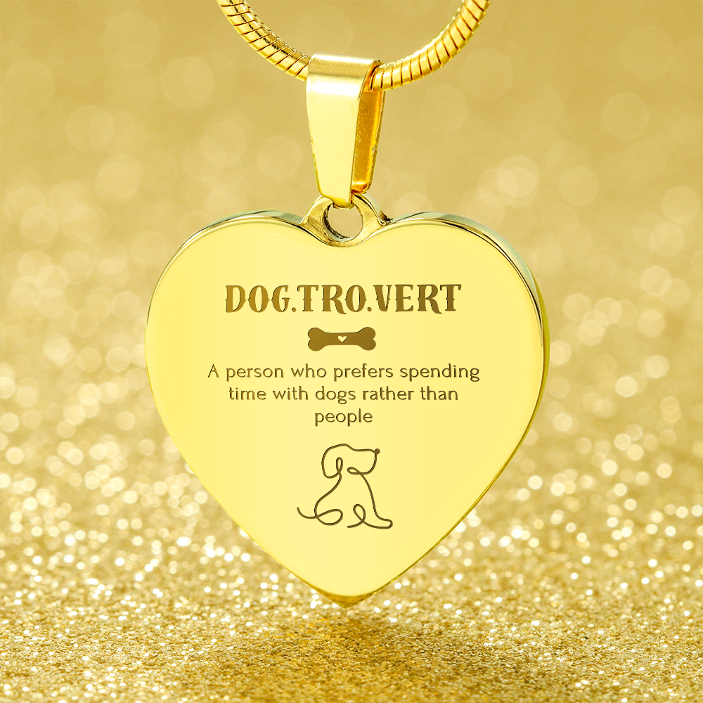 Dog.Tro.Vert Heart Necklace – Funny Dog Lover Jewellery for Pet Parents