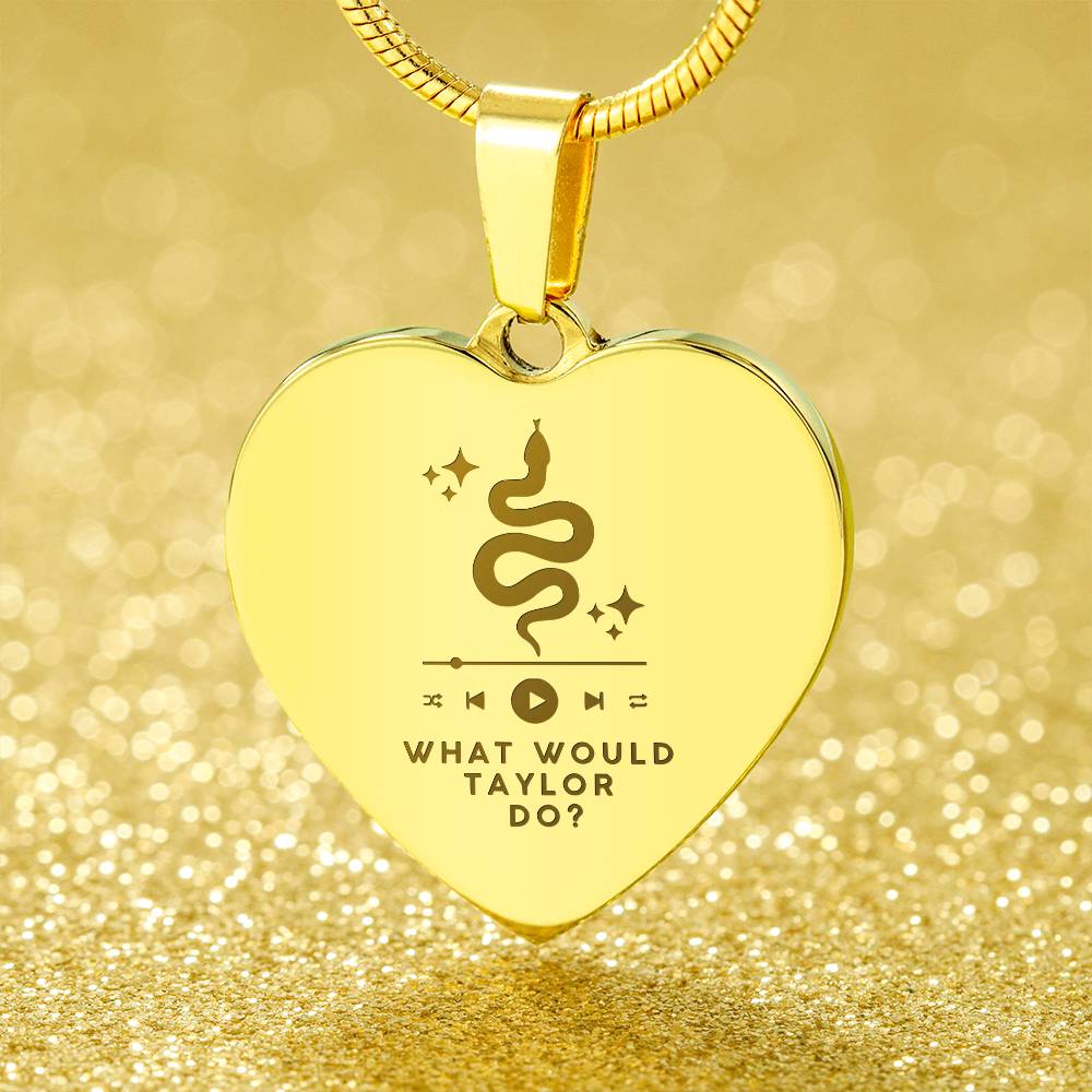 Taylor Swift Inspired Necklace – “What Would Taylor Do?” Heart Pendant for Swifties