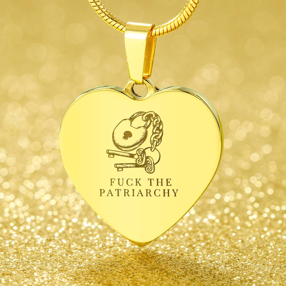 Heart Pendant Necklace – “F*ck the Patriarchy”