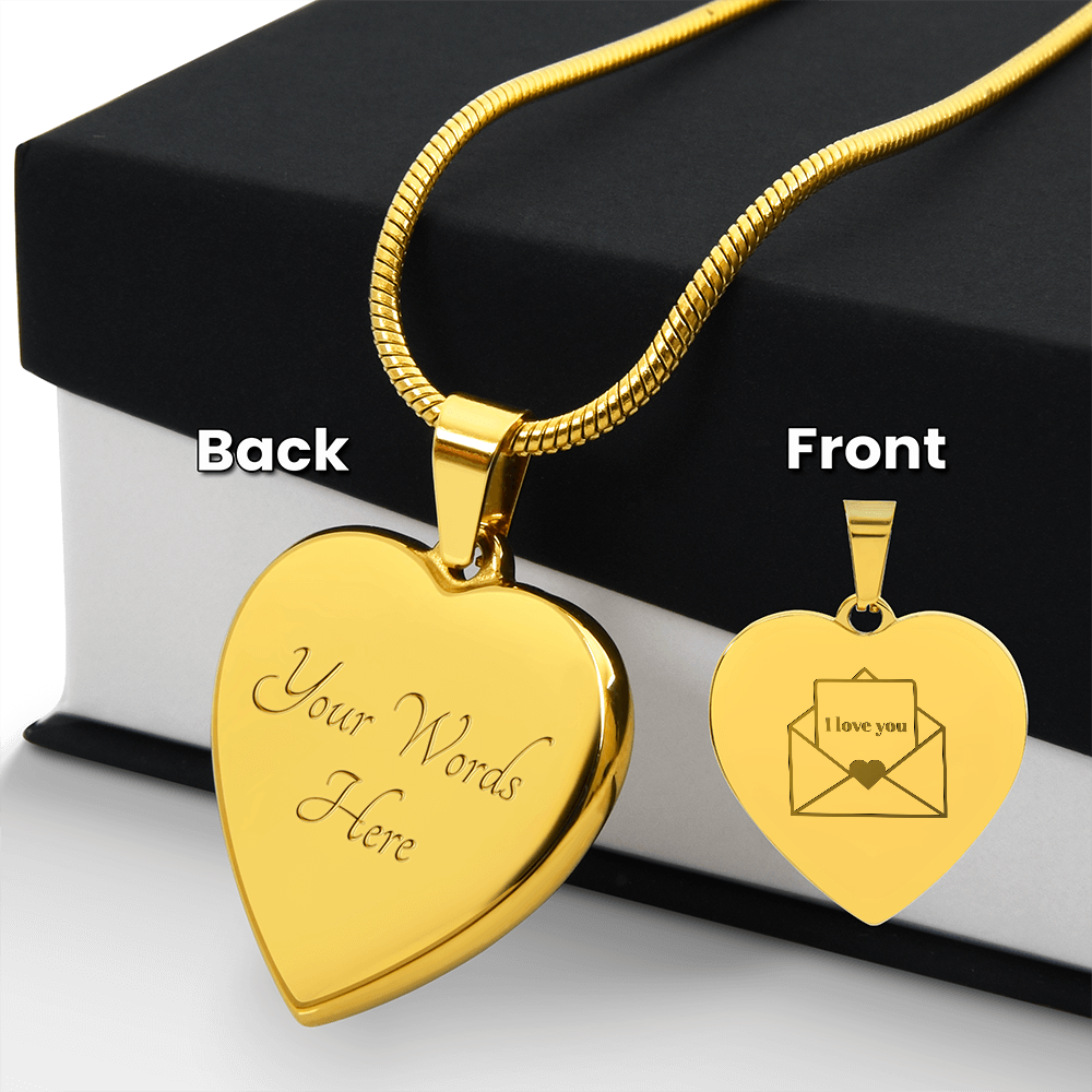 I Love You Envelope Heart Necklace