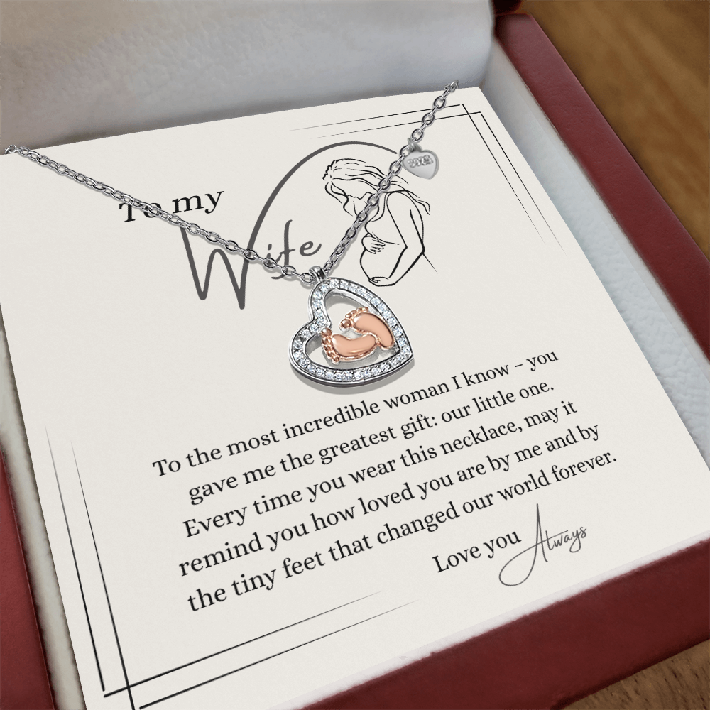 To My Wife - Baby Feet Necklace