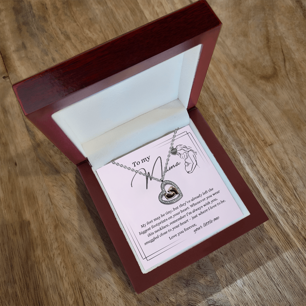 To My Mama - Baby Feet Necklace Gift