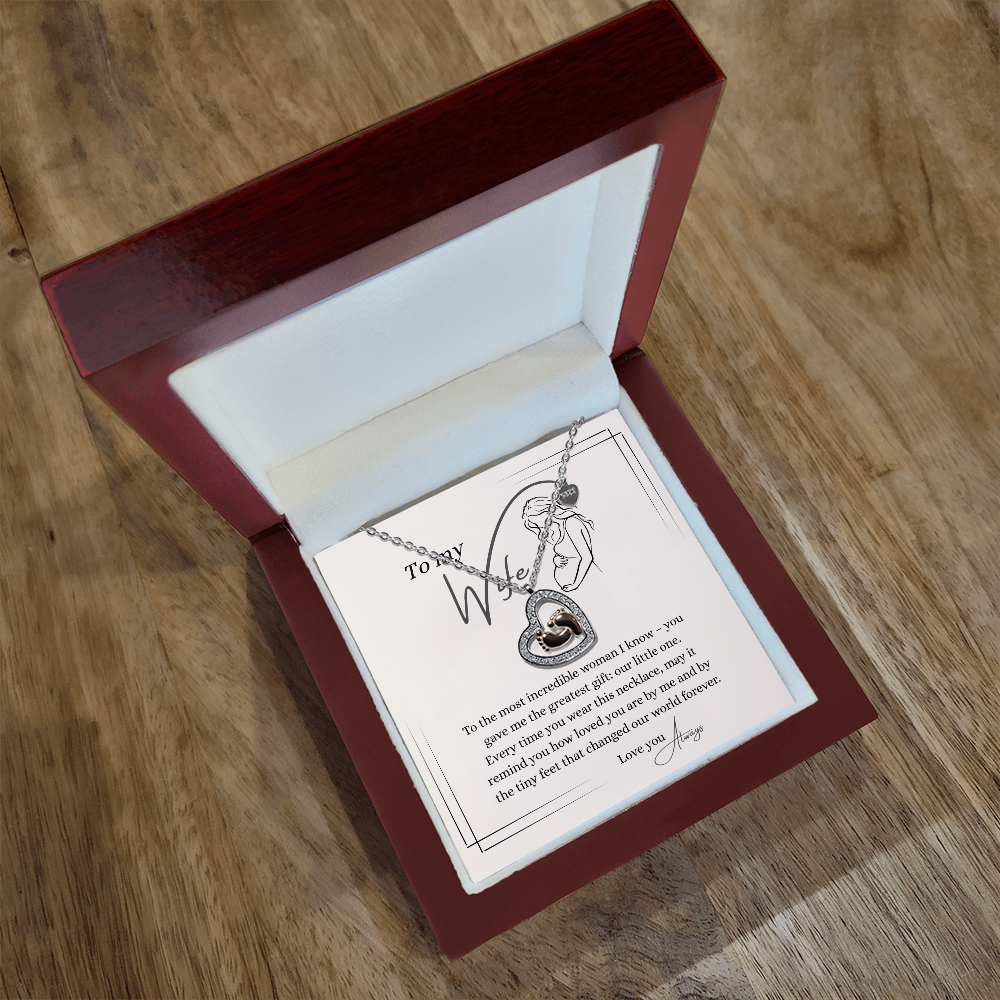 To My Wife - Baby Feet Necklace