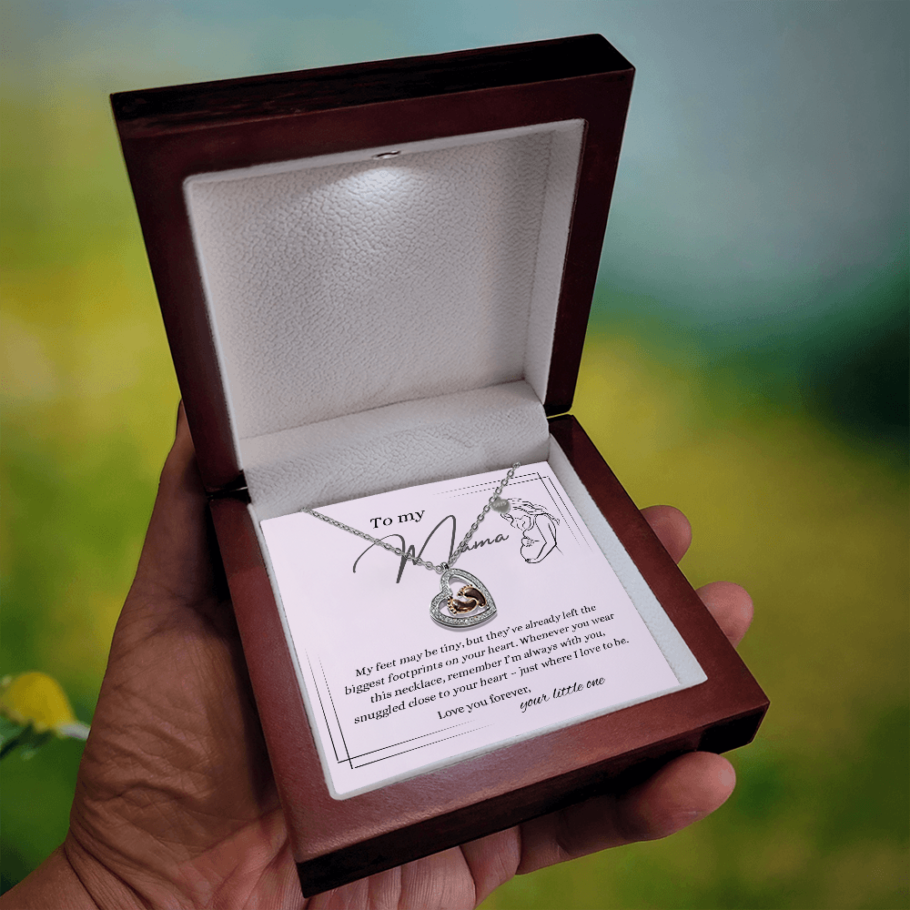 To My Mama - Baby Feet Necklace Gift