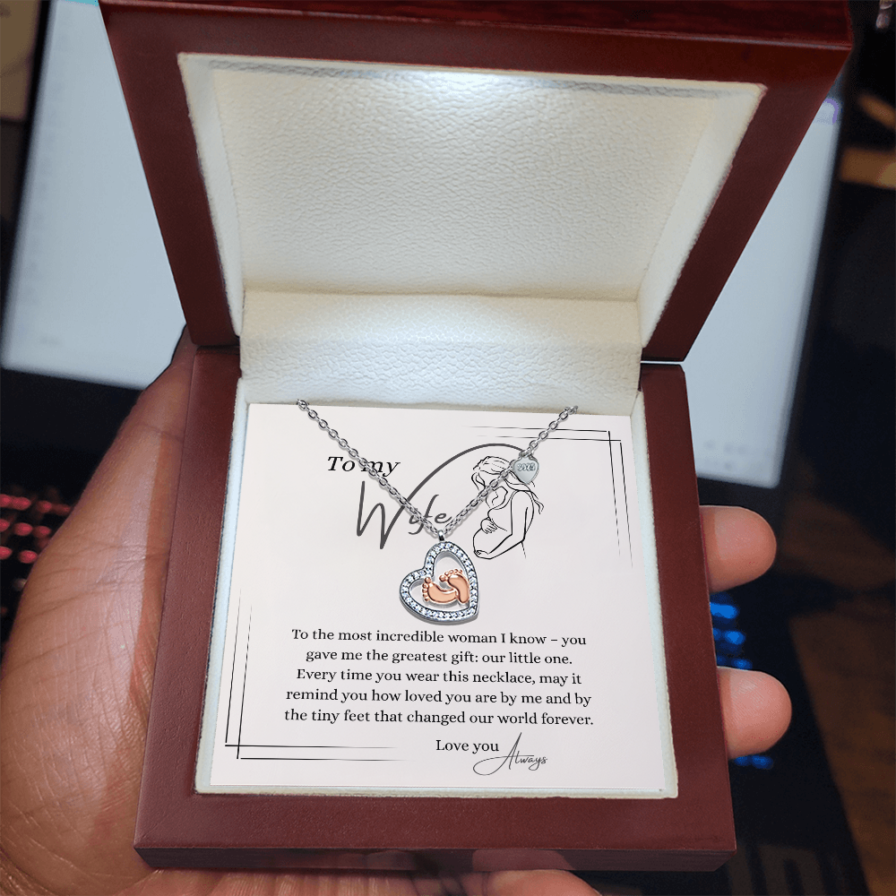 To My Wife - Baby Feet Necklace