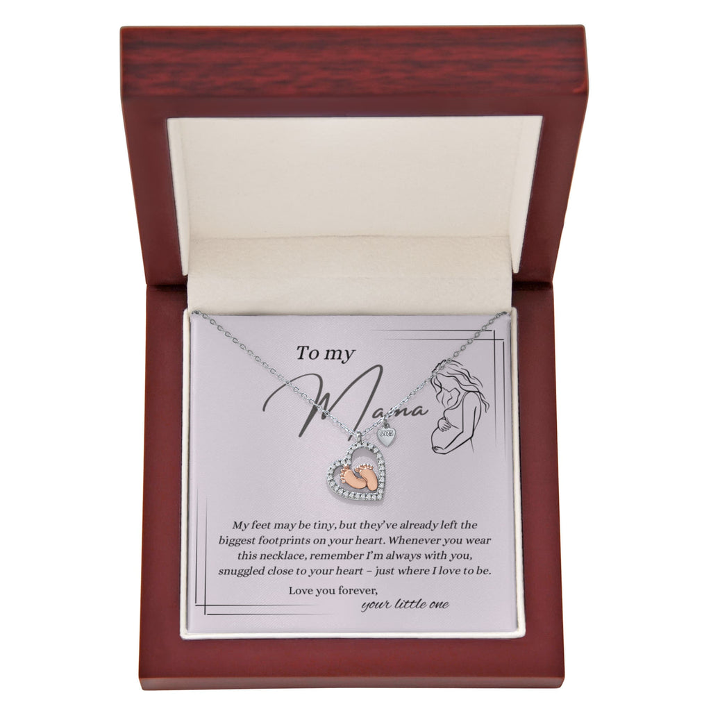 To My Mama - Baby Feet Necklace Gift