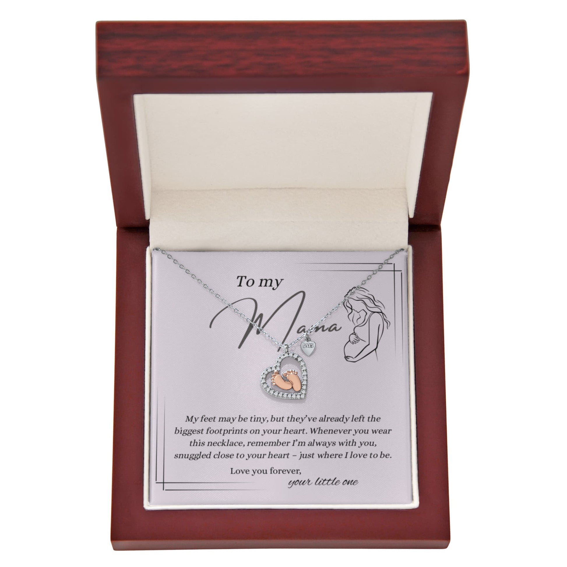 To My Mama - Baby Feet Necklace Gift