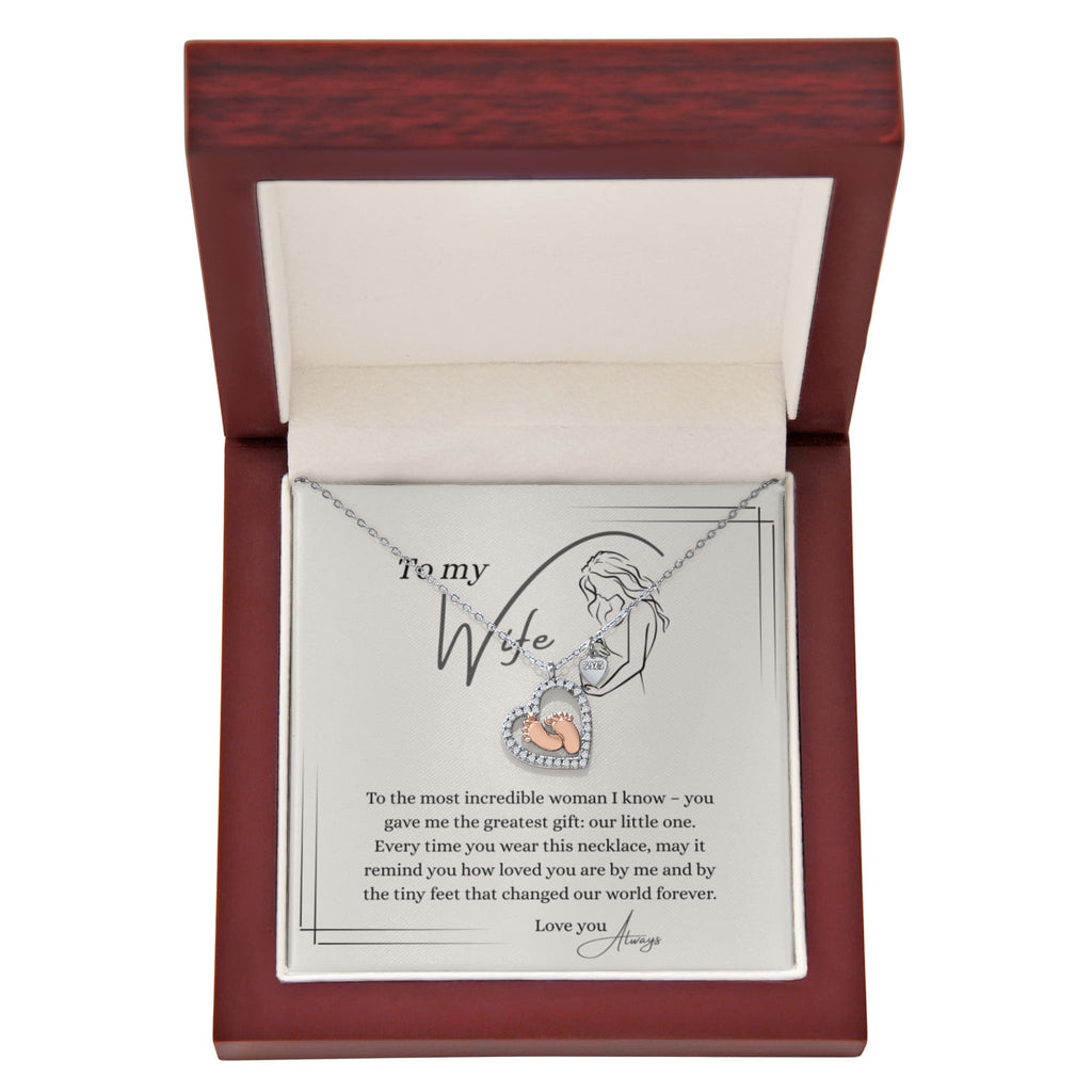 To My Wife - Baby Feet Necklace