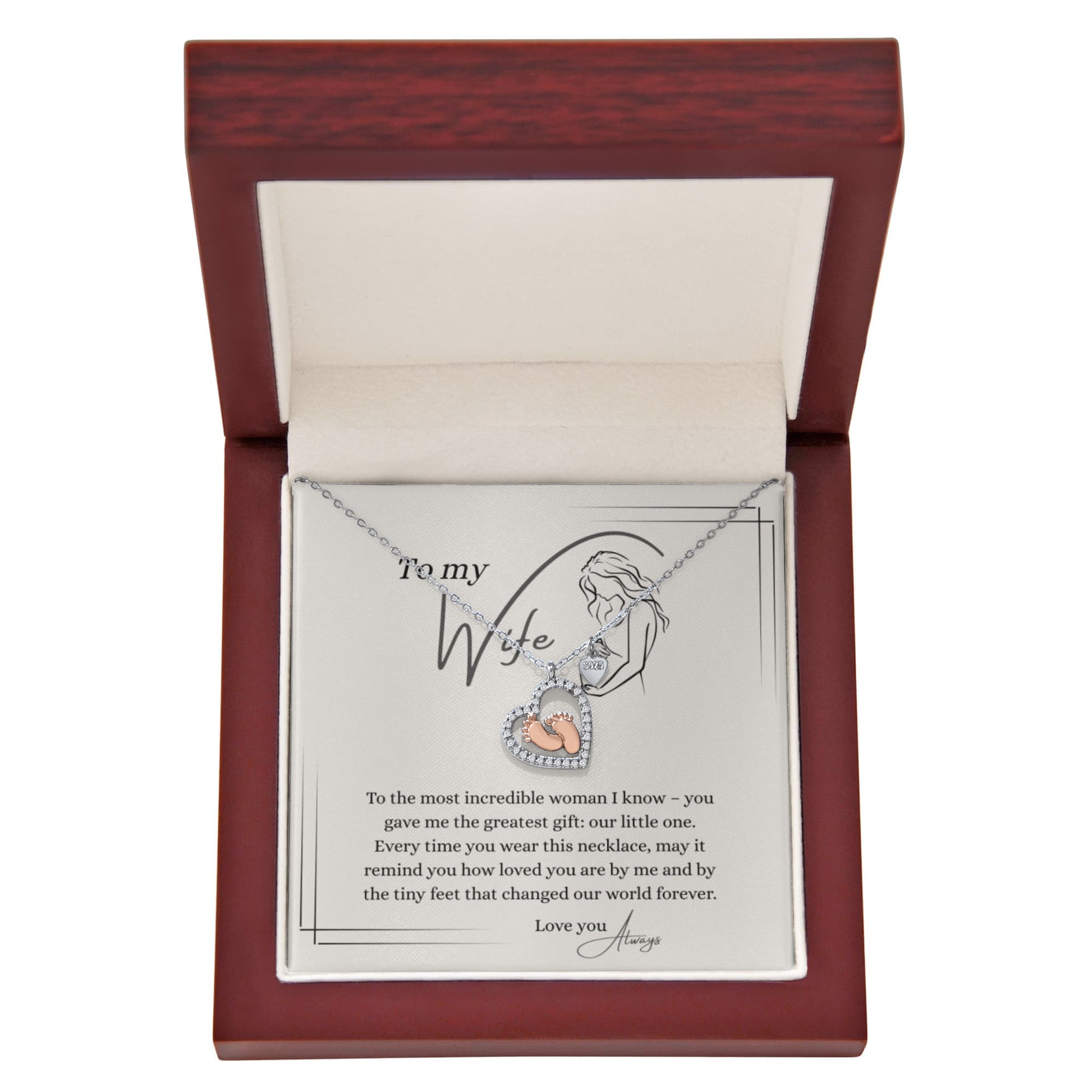 To My Wife - Baby Feet Necklace