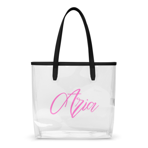 Personalised Pink Clear Tote Bag