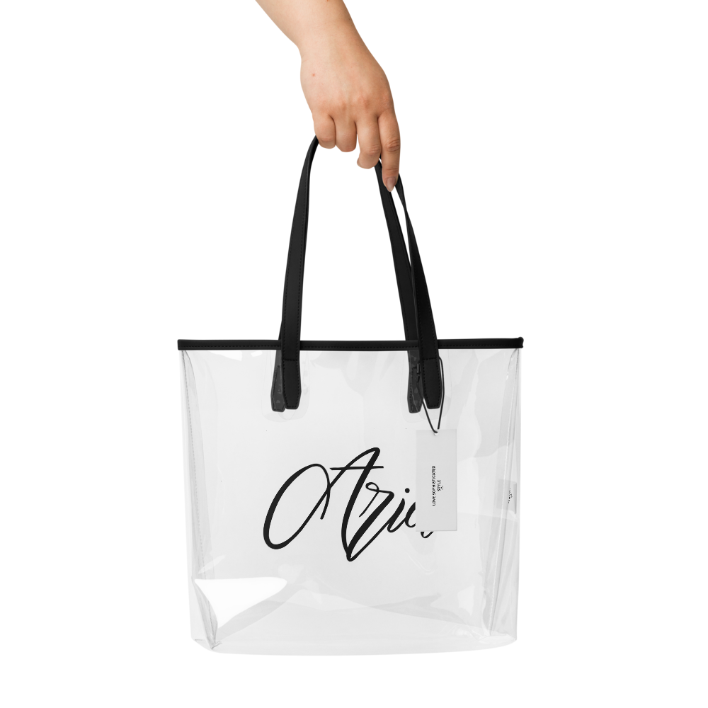 Personalise Black Clear Tote Bag