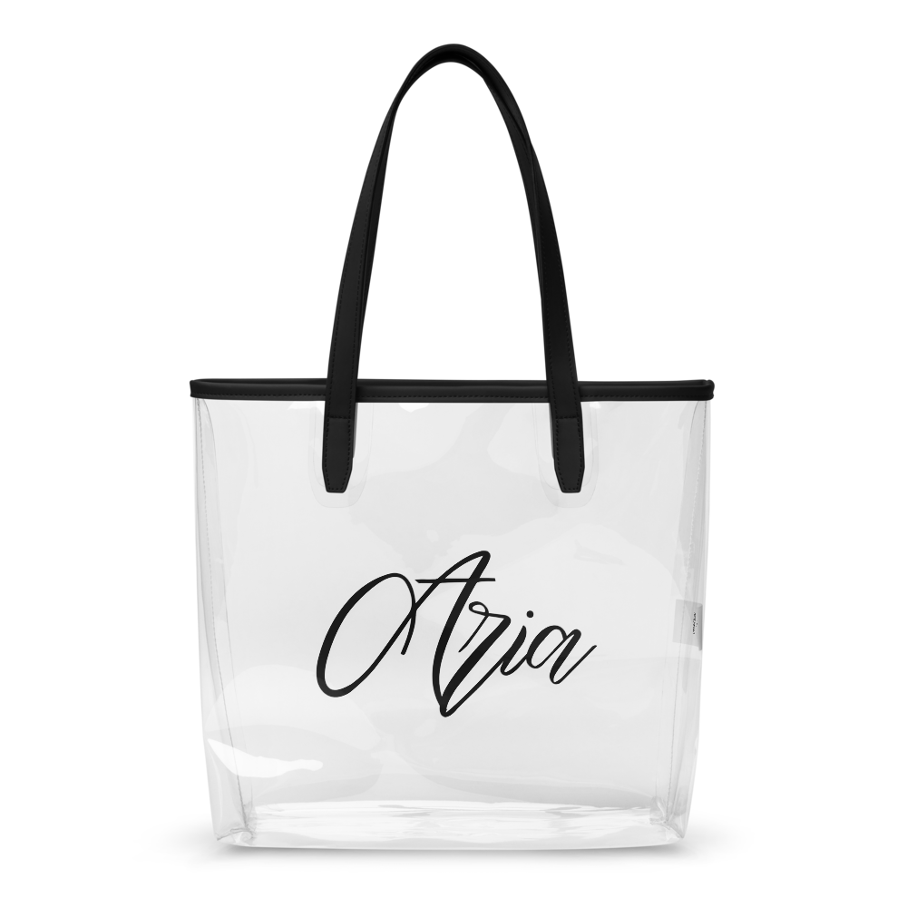 Personalise Black Clear Tote Bag