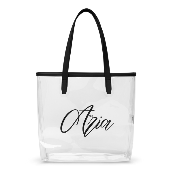 Personalise Black Clear Tote Bag