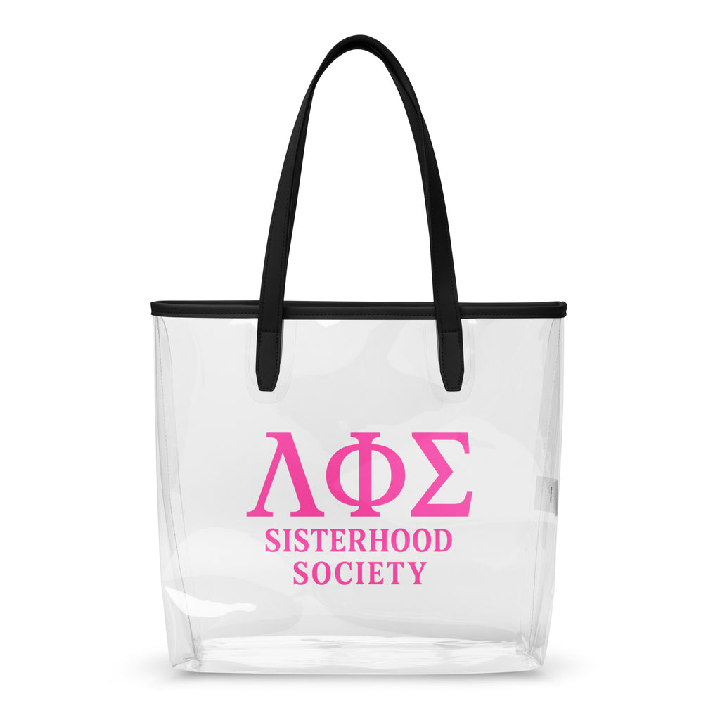 ΛΦΣ Sisterhood Society Greek Clear Tote Bag