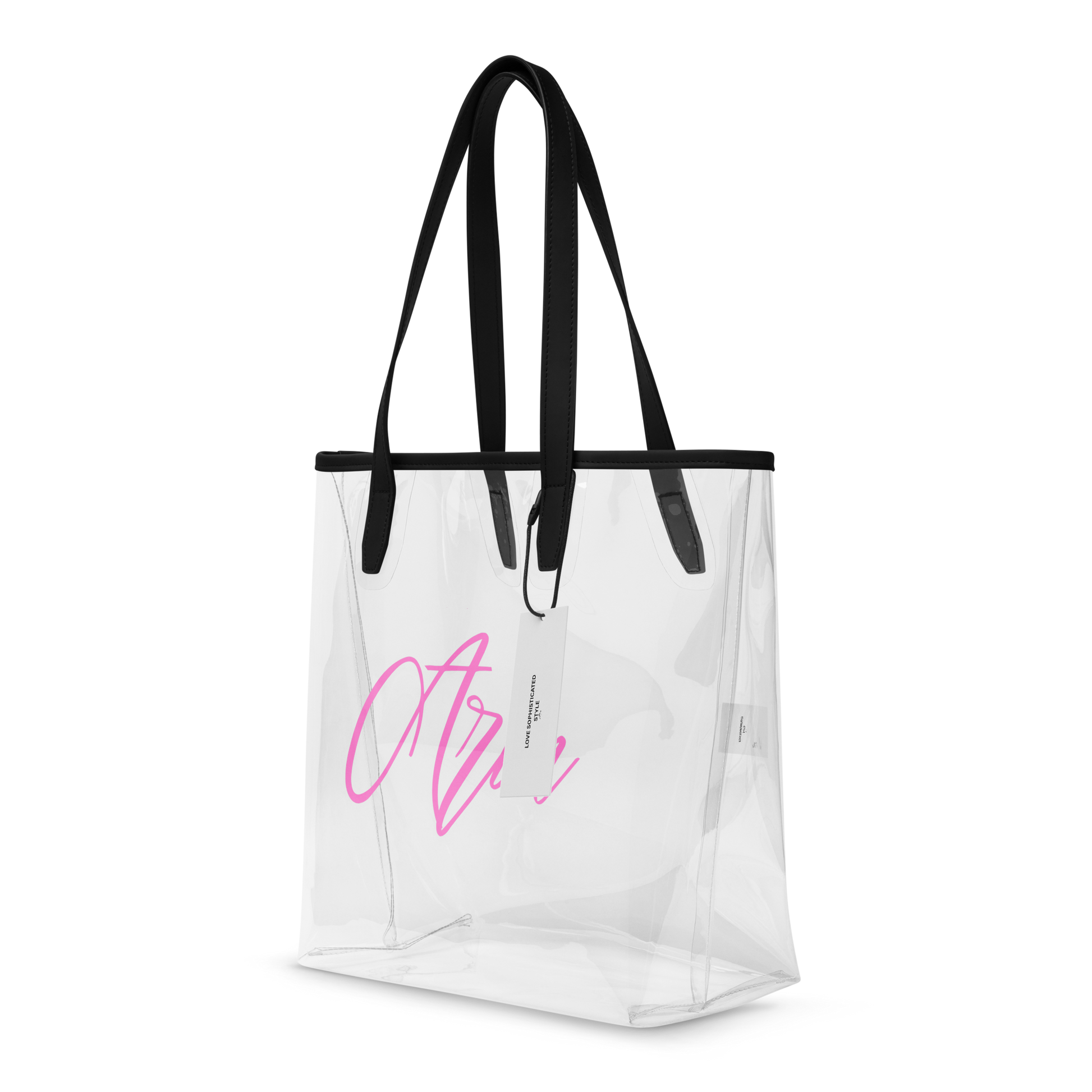 Personalised Pink Clear Tote Bag