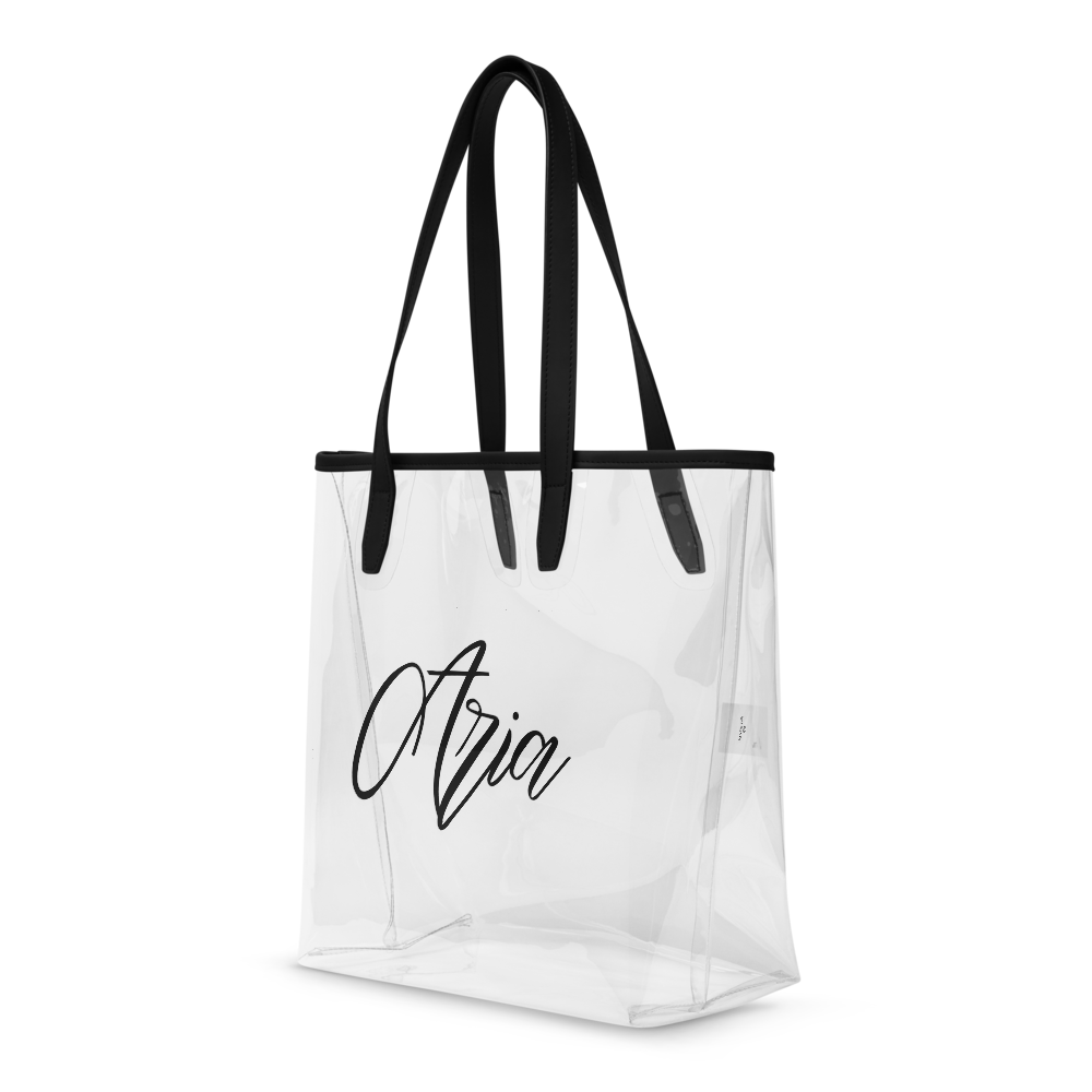 Personalise Black Clear Tote Bag