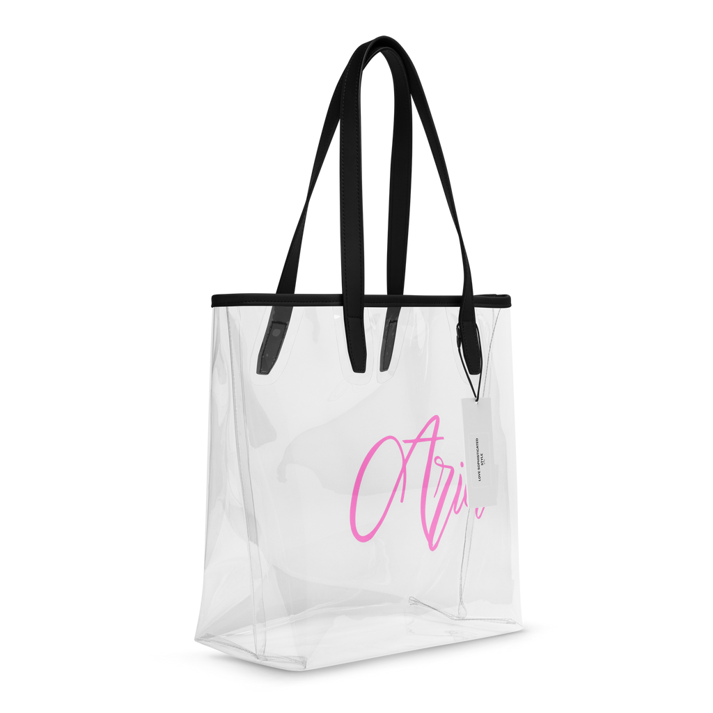 Personalised Pink Clear Tote Bag