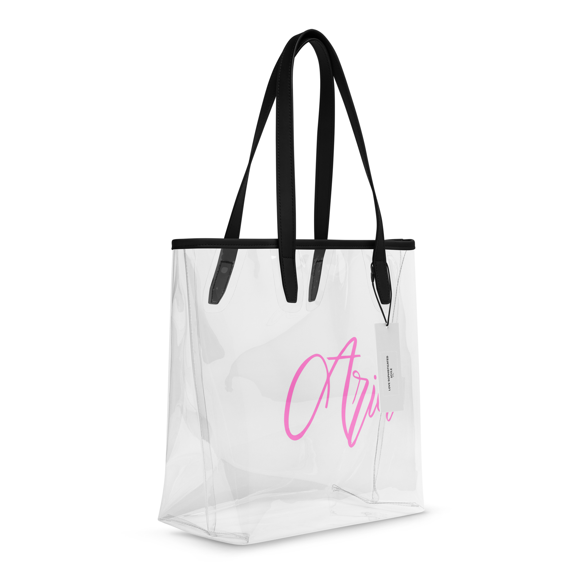 Personalised Pink Clear Tote Bag