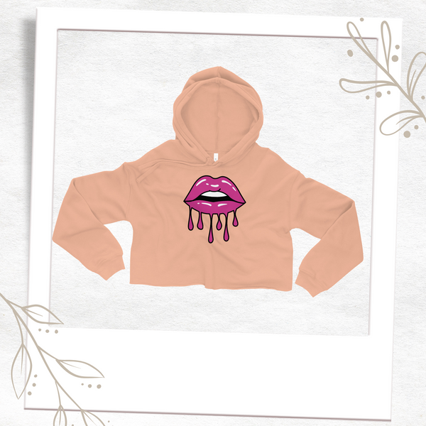 Dripping Lips Crop Hoodie