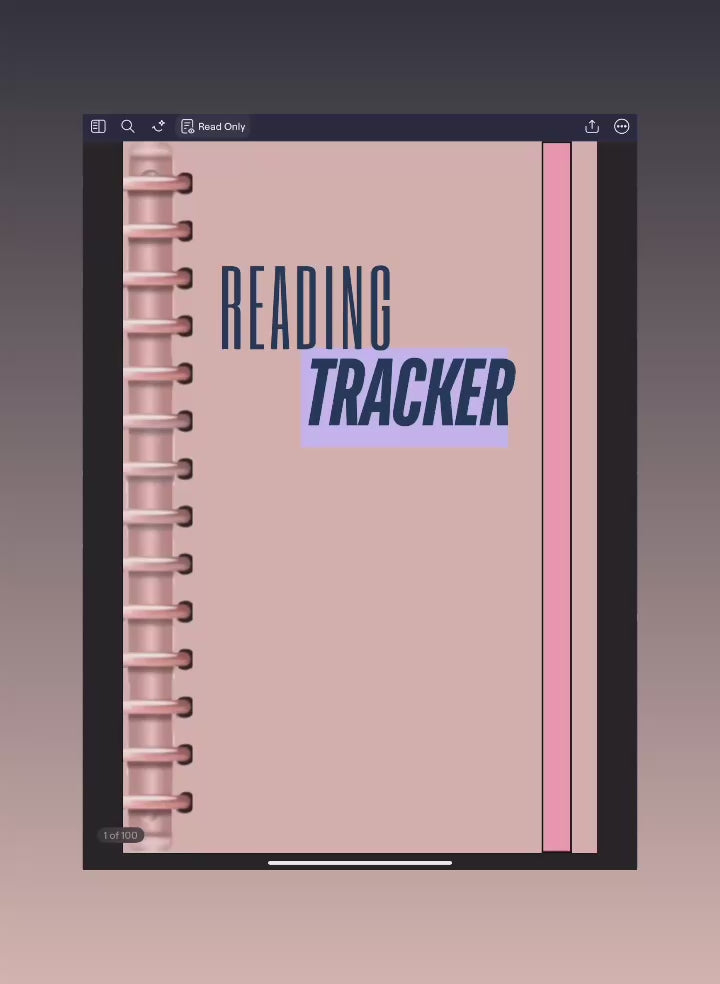 Digital Reading Planner I Book Journal: Track Your Reading, TBR List, Challenges, Reviews & Stats