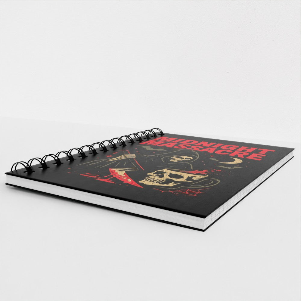 Midnight Massacre Notebook – Gothic Horror Skull Spiral Notebook