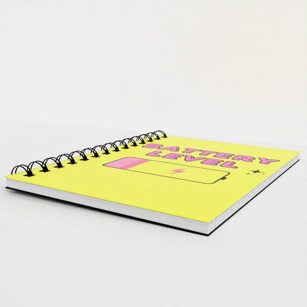 Battery Level Low Spiral Notebook – Fun Relatable Aesthetic Journal