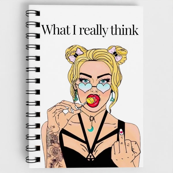 What I REALLY Want Pop Art Babe Spiral Notebook – Bold Sassy Journal