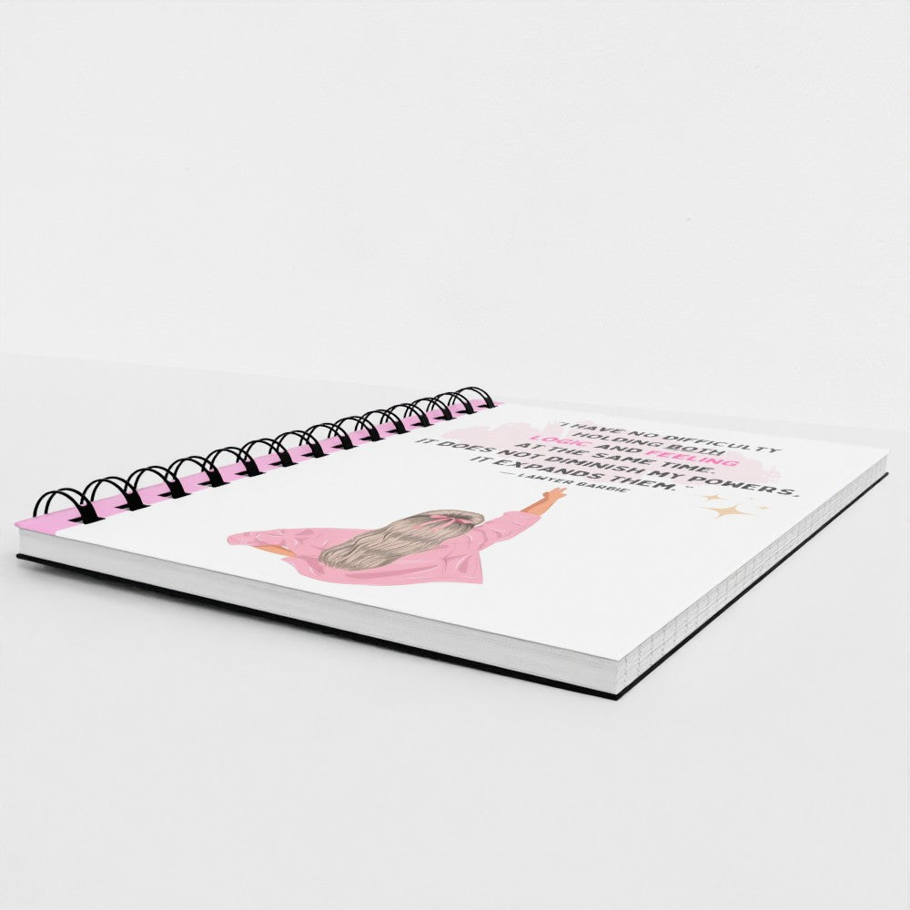 Lawyer Barbie Spiral Notebook – Feminist Quote Journal in Pink