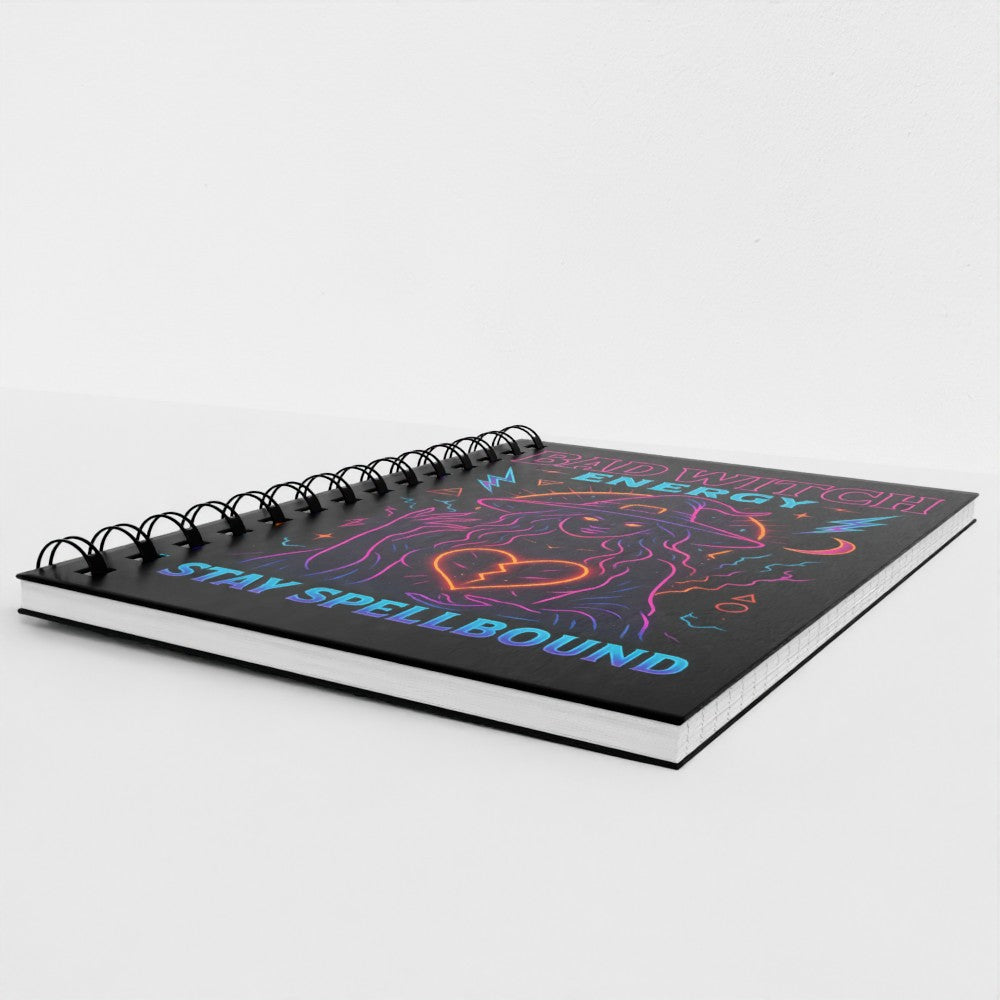 Bad Witch Energy Spiral Notebook – Neon Witchy Aesthetic Journal