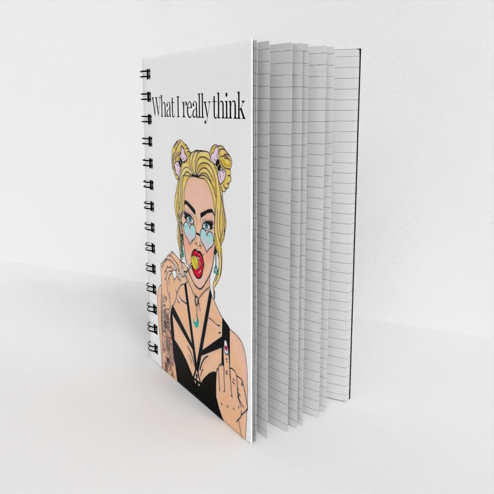 What I REALLY Want Pop Art Babe Spiral Notebook – Bold Sassy Journal