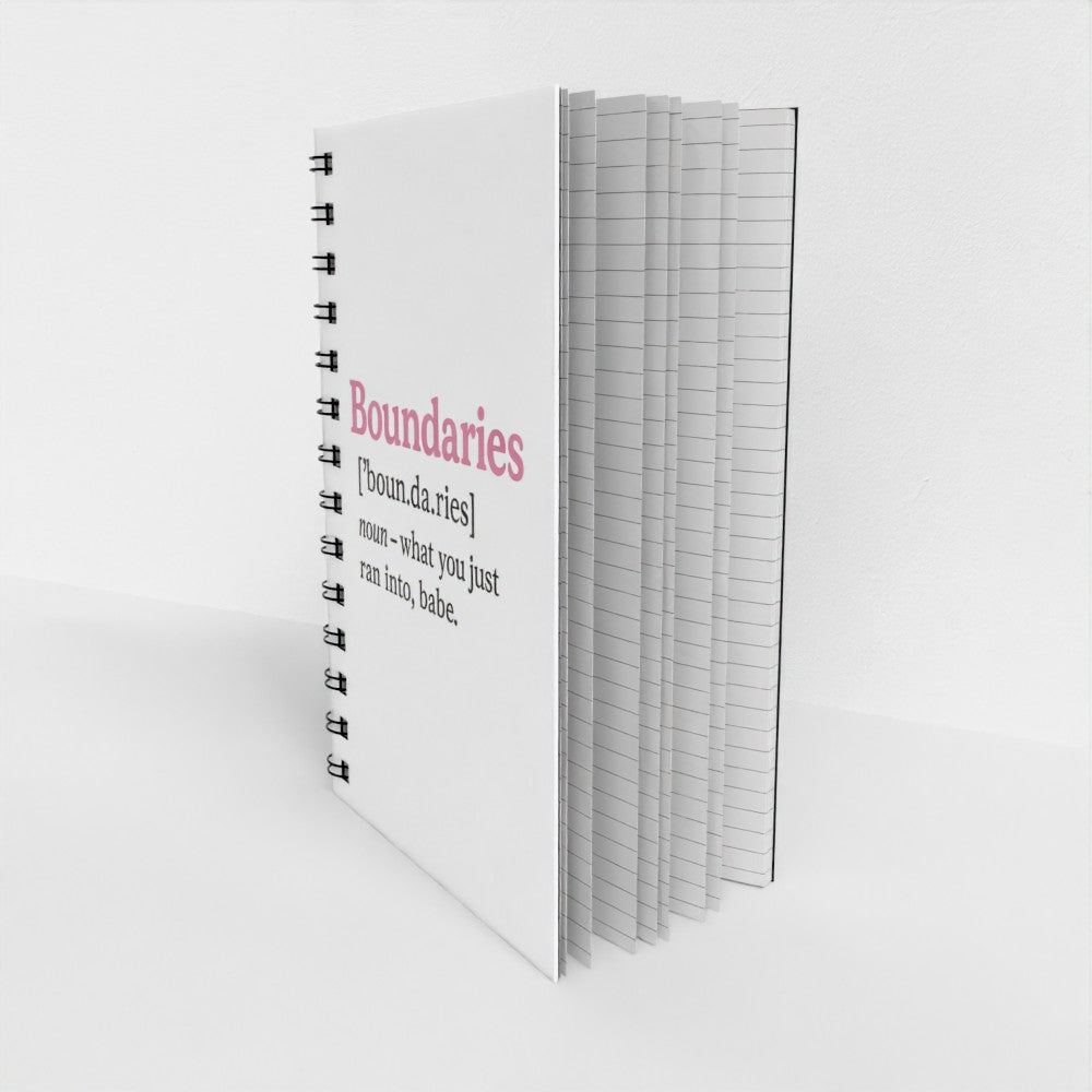 Boundaries Spiral Notebook - Sassy Feminist Quote Journal