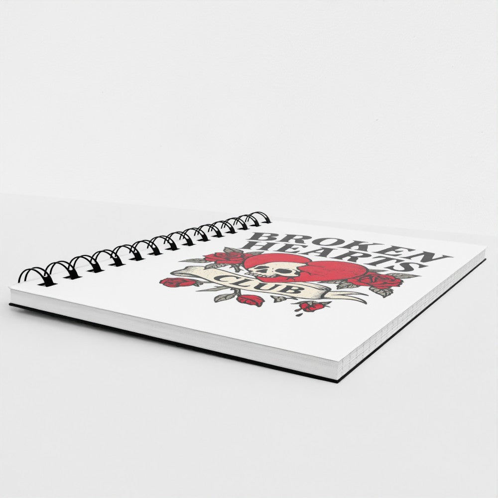 Broken Hearts Club Spiral Notebook – Gothic Tattoo Aesthetic Journal